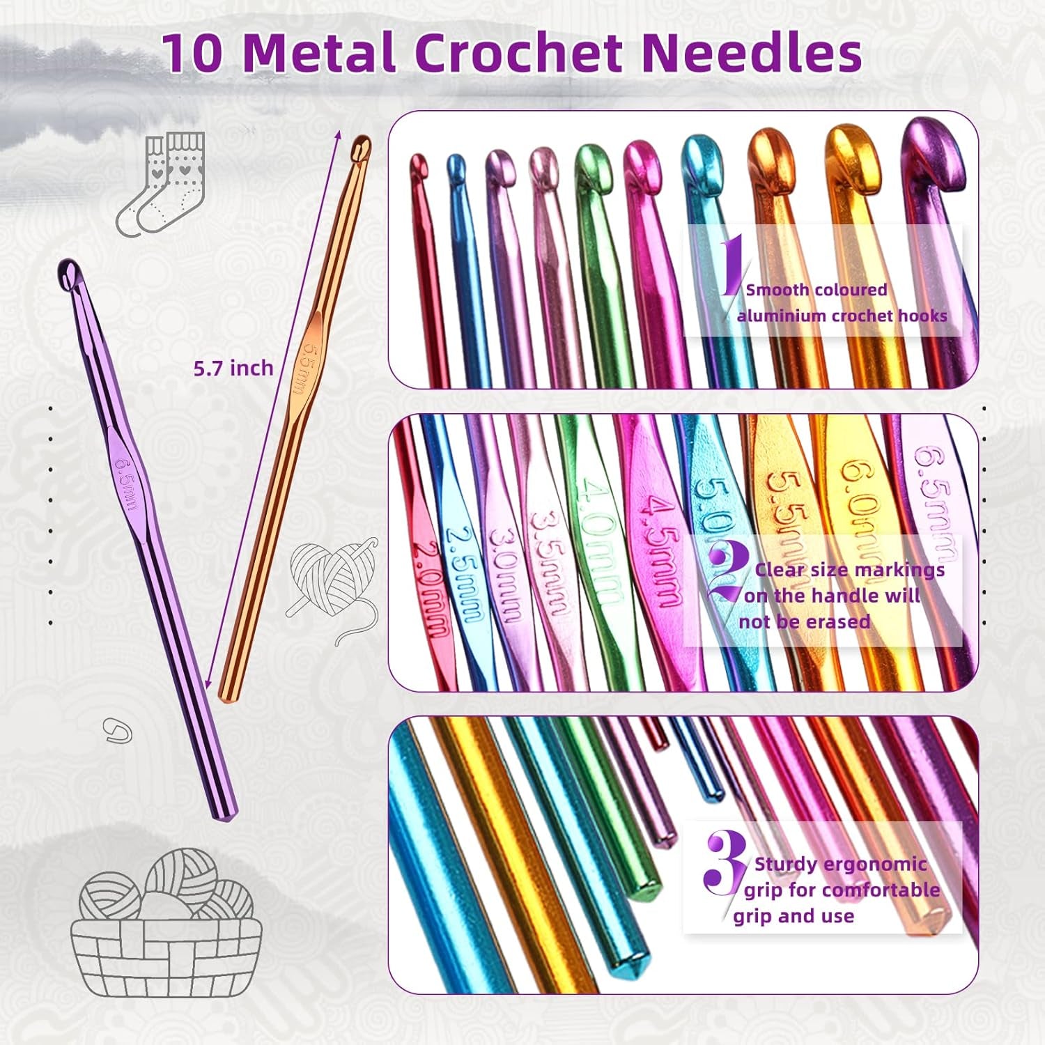 Aeelike Knitting & Crochet Starter Kit – Complete Set for Beginners & Experts