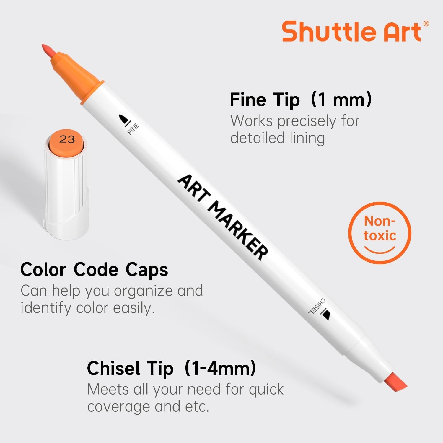 Shuttle Art 100-Colour Dual Tip Marker Set + Blender