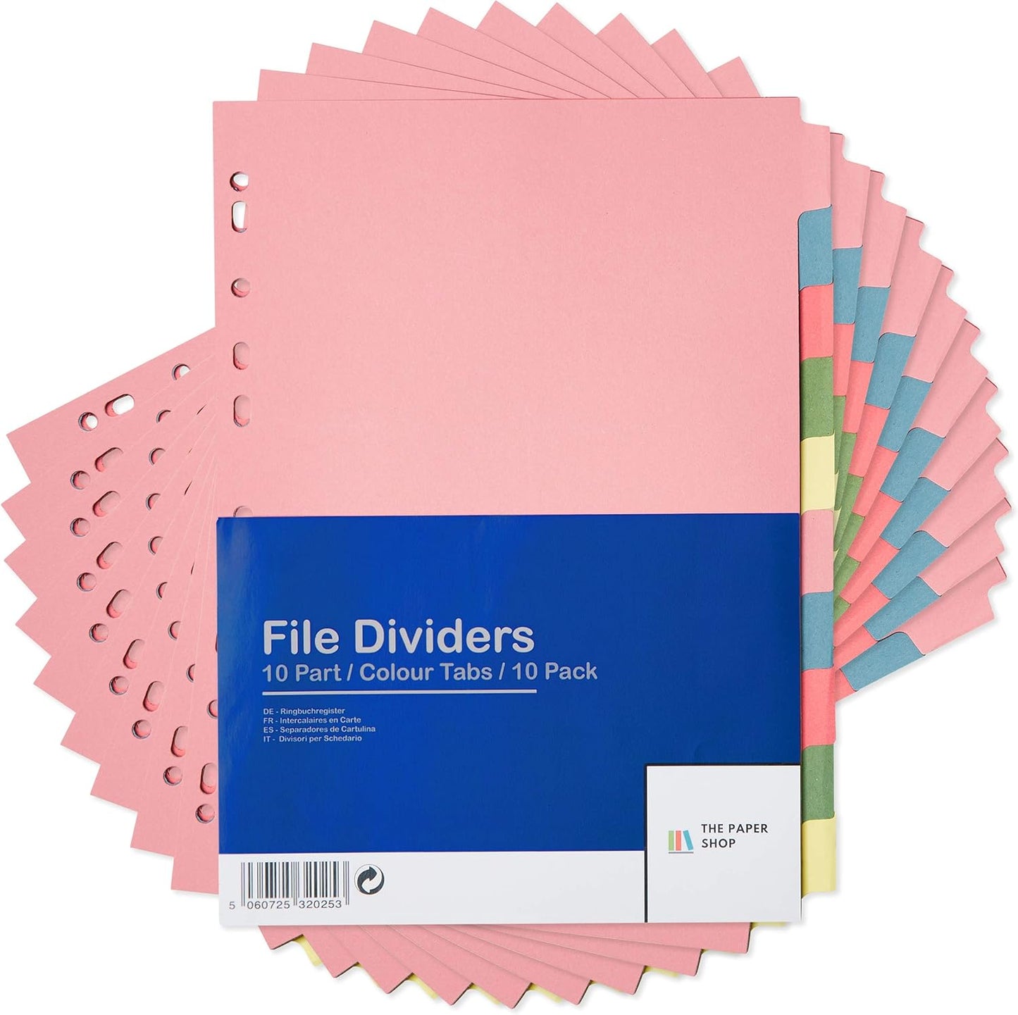 A4 10-Part File Dividers – Pack of 5 for Efficient Organization