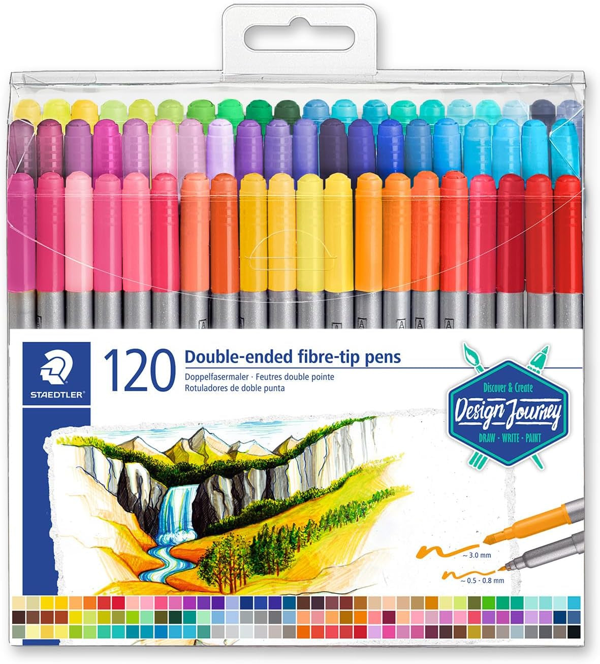 STAEDTLER Double-Ended Fibre-Tip Pens – Versatile & Vibrant for Journaling & Hand-Lettering