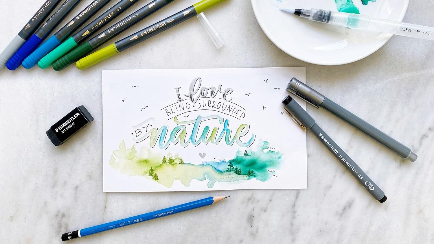 STAEDTLER Hand Lettering & Watercolour Set – High-Quality Art Tools for Creative Expression