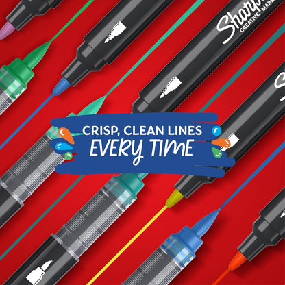 Sharpie Creative Marker Acrylic Paint Pens | Brush Tip Water-Based Paint Markers | Cool Grey | No-Bleed Ink Writes on Most Surfaces | School & Revision Supplies | 6 Count