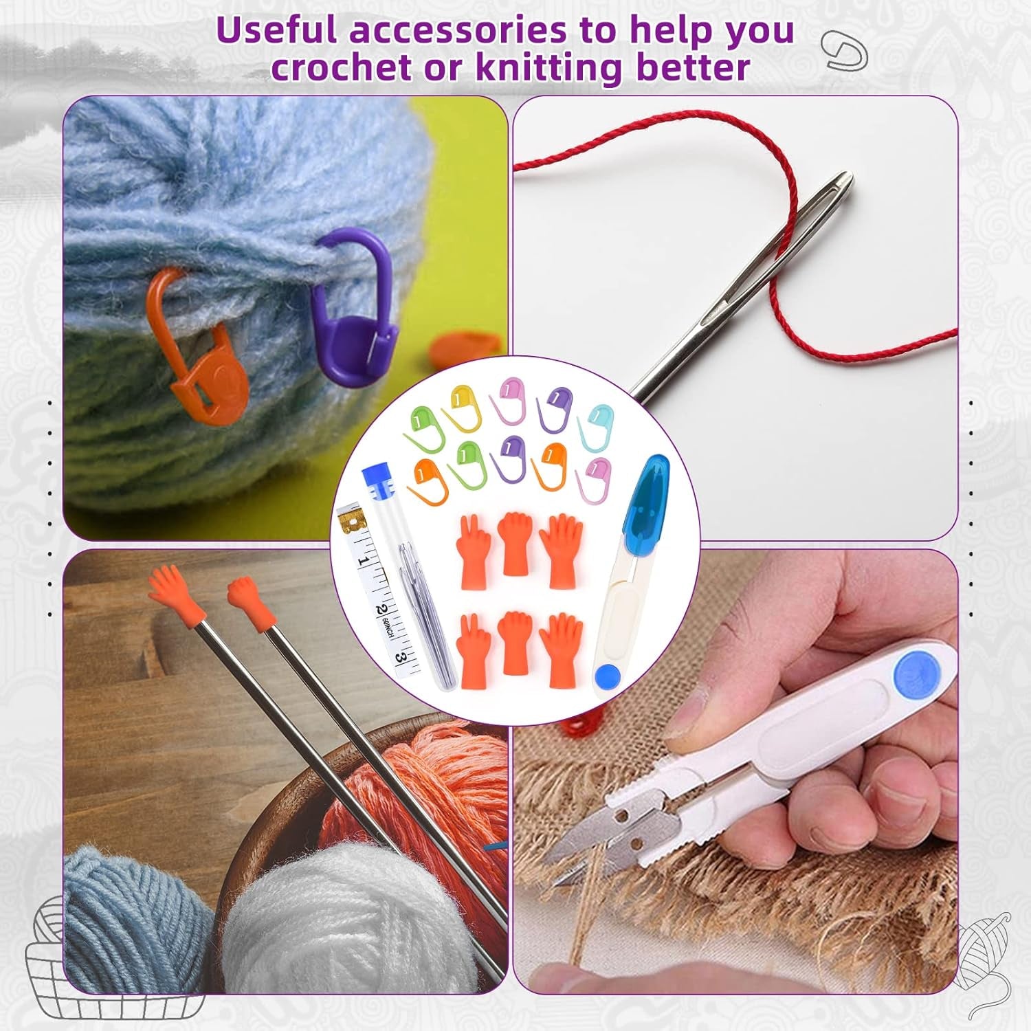 Aeelike Knitting & Crochet Starter Kit – Complete Set for Beginners & Experts