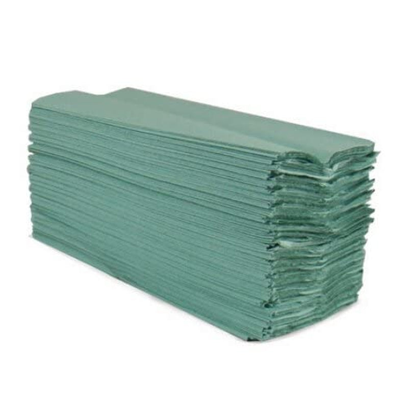 2Work C-Fold Paper Towels – Green, 1-Ply, Pack of 2880