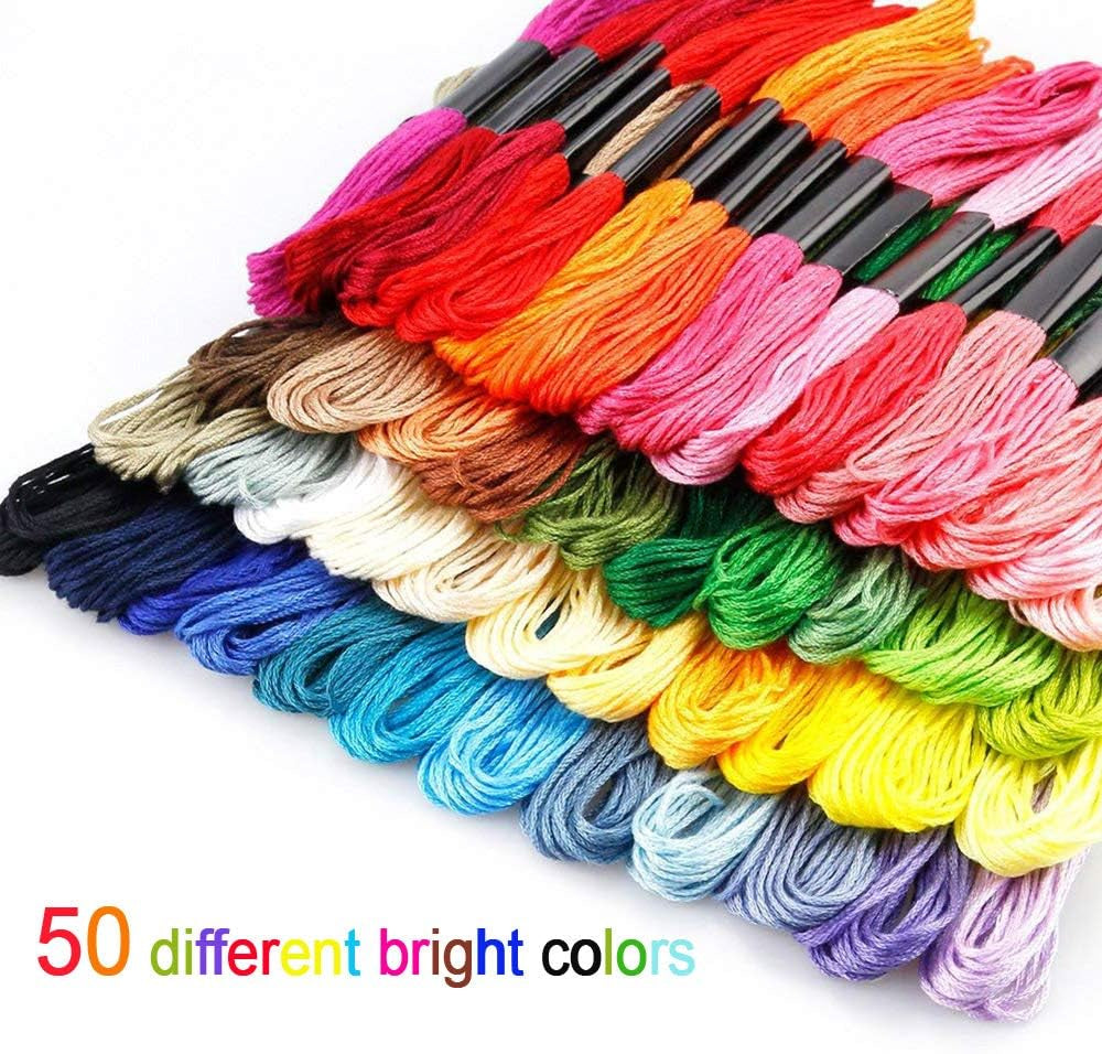 50-Color Embroidery Floss Kit – Vibrant, Durable & Perfect for DIY Crafts